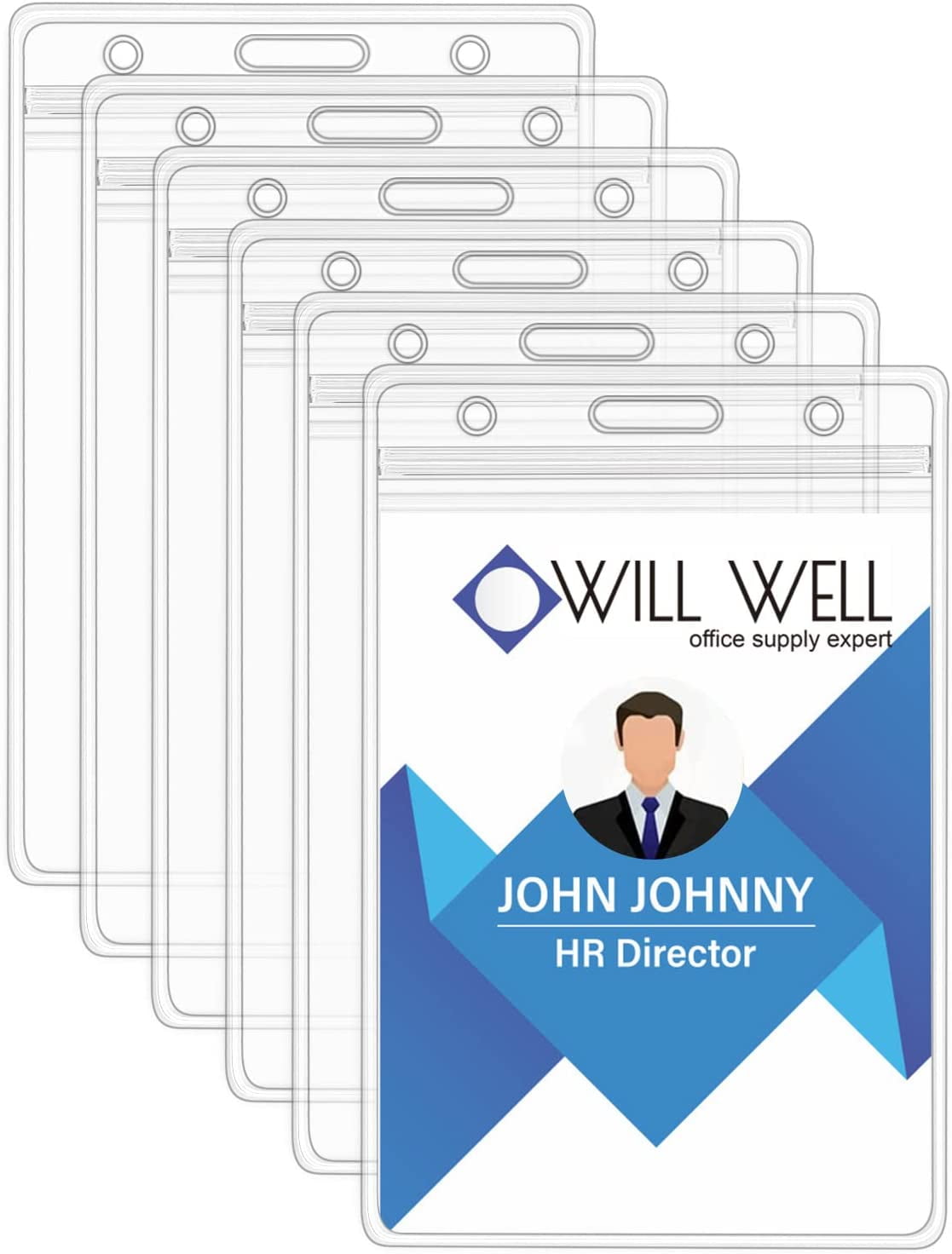 Vertical Id Card Badge Holder
