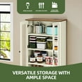 thumbnail image 5 of Uforic 76'' Kitchen Pantry Cabinet with 2 Drawers, Tall Storage Cabinet with Glass Doors & Adjustable Shelves, Beige, 5 of 9