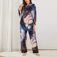 thumbnail image 2 of Kdxio Urban Style Colorful Dragon Women's Pajama Sets Long Sleeve Button Down Sleepwear Nightwear Soft Pjs Lounge Sets-Small, 2 of 7
