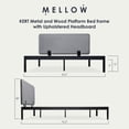 thumbnail image 2 of Mellow KERT Metal and Wood Platform Bed frame with Upholstered Headboard, Full, Grey, 2 of 11