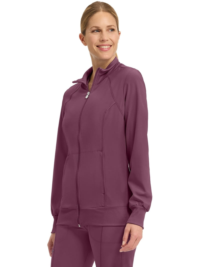 Infinity Cherokee Zip Front Scrub Jackets for Women, 4-Way Stretch