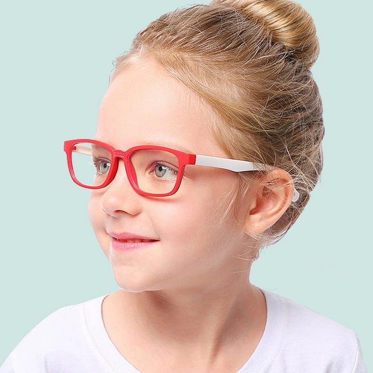 JANDEL Children Optical Glasses, Flexible Bendable One-piece Safe  Eyeglasses Girls Boys Plain Mirror Anti-blue Light Silicone Goggles Eyewear  Frame