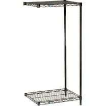 Nexel Black Epoxy, 2 Tier, Wire Shelving Add-On Unit, 30"W x 24"D x 34"H