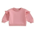 thumbnail image 1 of Chandails Décontractés à Col Rond pour Tout-Petites Filles, Volants, Manches Longues, Pulls, Hauts, Chemise, 1 of 7
