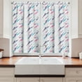 thumbnail image 2 of Ambesonne Retro Kitchen Curtains, Eighties Style Futuristic, 55"x45", Pale Blue Plum Pink, 2 of 3