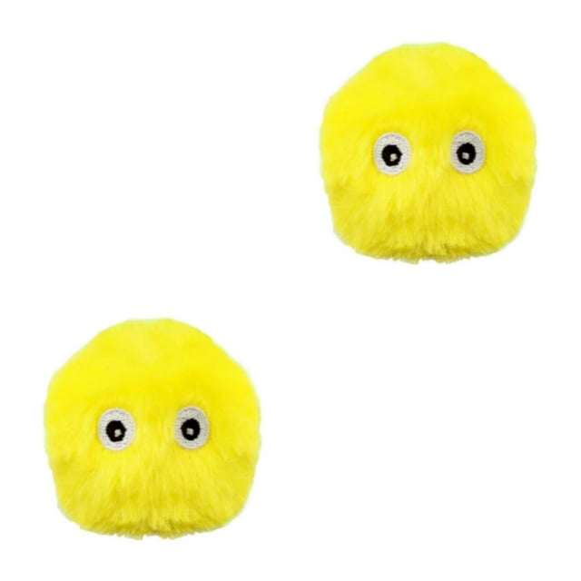 Decodeary Cat Toys Balls Interactive Plush Toy For Interactive Playtime Safe And Non-toxic Cat Interactive Toy yellow 2Set