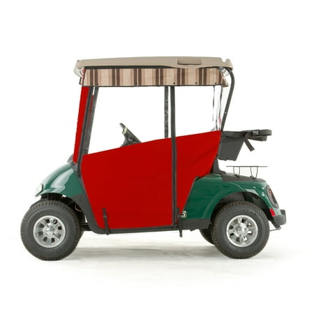 Red Golf Cart - EZGO RXV Golf Cart PRO-TOURING Sunbrella Track Enclosure - Red