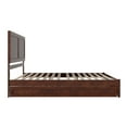 thumbnail image 2 of Clayton King Wood Platform Bed with Panel Footboard & Twin XL Trundle in Walnut, 2 of 5