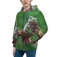 thumbnail image 2 of Kdxio Australian White Tree Frog Sitting on Branch Pattern Kids Boys Girls Zip Up Hoodie 3D Printed Hooded Sweatshirt Hoody Coat with Pocket 7-12 Y-Medium, 2 of 6