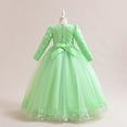 thumbnail image 4 of ATOGUTA Girls' Special Occasion Dresses Long Sleeve Princess Party Tulle Dress Kids Holiday Birthday Wedding Outfit Size 3T-14, Green, 4 of 6