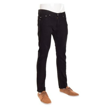 Hawks Bay Men's Premium Skinny Fit Jeans Colored Luxe Trousers Black