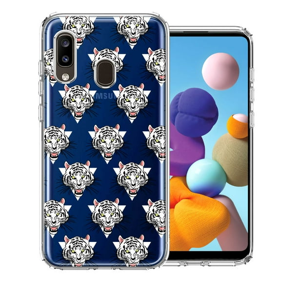 MUNDAZE For Samsung Galaxy A20 Fierce Tiger Polkadots Design Double Layer Phone Case Cover