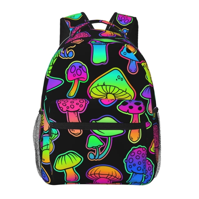 Easygdp Bright Mushrooms Mochila Ergonómica Versátil para Laptop - Múltiples Bolsillos, Correas Ajustables, Unisex para Escuela, Viajes y Actividades al Aire Libre-One Size