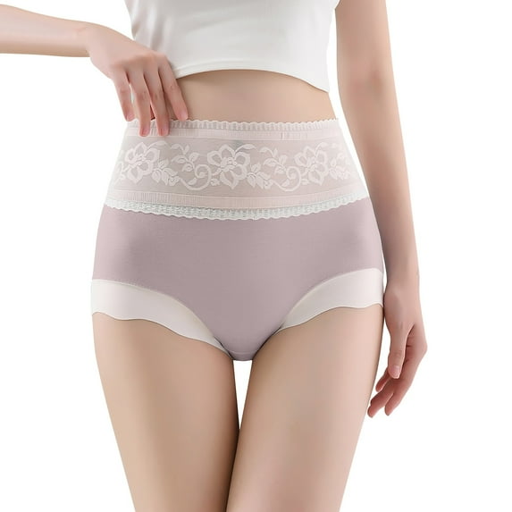 adviicd Women Underwear High Waisted Underwear for Cotton No Muffin Top Full Coverage Briefs Soft Stretch Ladies Panties B Large