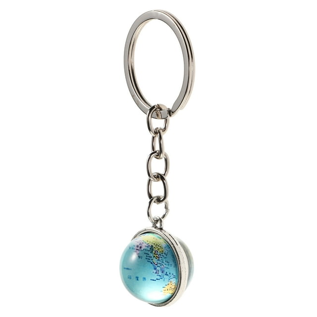 MOVTOTOP 1Pcs Globe Key Chain 3D Globe Shape Glass Material For Phone Chain