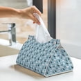 thumbnail image 5 of Goofa Black White Gray Rabbit Pattern Triangle Square Tissue Box Cover, Modern PVC Leathe Facial Paper Holder,Decorative Holder/Organizer for Bathroom Vanity Countertop, 5 of 9