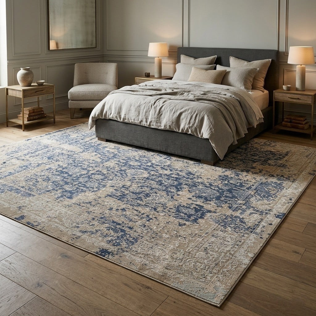 Ox Bay Dallas 4' x 6' Blue Floral Premium Ultra-Soft Indoor Area Rug