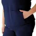 thumbnail image 4 of ave. Nolita Women's Four Pocket Oversized Tunic Scrub Top in Navy, L, 4 of 6