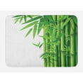 thumbnail image 1 of Bamboo Bath Mat, Modern Image of Fresh Bamboo Stems Leaves with Colors Exotic Nature Themed Print, Non-Slip Plush Mat Bathroom Kitchen Laundry Room Decor, 29.5 X 17.5 Inches, Green White, Ambesonne, 1 of 2