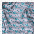 thumbnail image 5 of Soimoi Blue Poly Georgette Fabric Cock & Stripe Print Sewing Fabric Yard 42 Inch Wide, 5 of 5