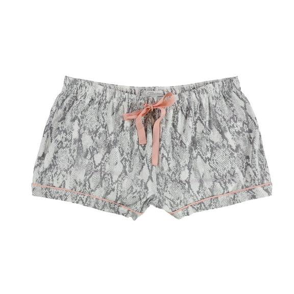 P.J. Salvage Womens Snake Print Pajama Shorts, Grey, Small