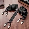 thumbnail image 5 of Buyless Fashion Satin Twill Formal Mens 2 Pack Suspenders - 48" Adjustable 6 Clip Y Back - 1 1/4" Leather End - 5143-2-Black, 5 of 7