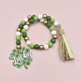 thumbnail image 4 of St Patrick's Day Wood Beads Ornaments-Shamrock Pendant Wooden Bead Garland Farmhouse Ornaments Tassels Beaded Garland for Home Decoration, 4 of 8