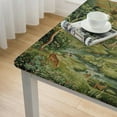 thumbnail image 4 of HAOXIT Tablecloth Original Design Green Table Cloth for Rectangle Tables Wipeable Polyester Fabric Table Cover Kitchen Dinning Decorations Washable 36*36, 4 of 7
