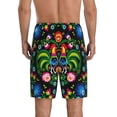 thumbnail image 3 of Kdxio Roosters and Flowers Print Mens Sleep Shorts Bottoms Soft Comfy Pajama Wear Pants with Drawstring Pockets, 3 of 7