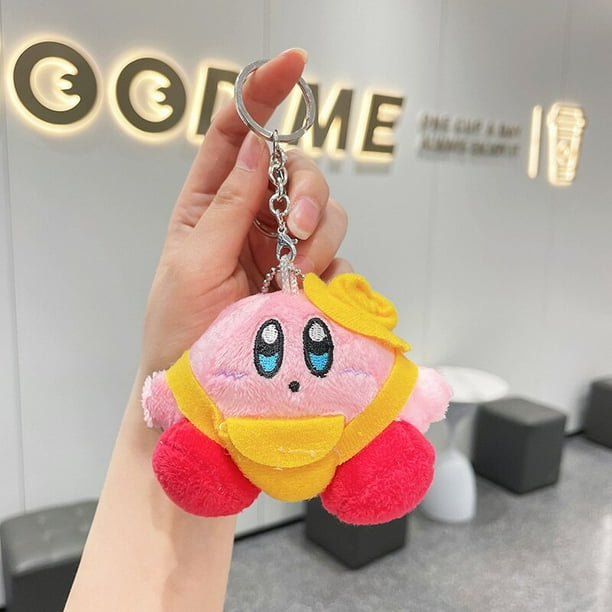 LLavero de peluche Kirby para niños, llaveros de estrella de moda, colgante de coche rosa, regalos de Juguetes