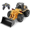 6 Channel Full Functional Front Loader, RC Remote Control Construction Toy Tractor with Lights & Sounds 2.4Ghz (TR-113G)
