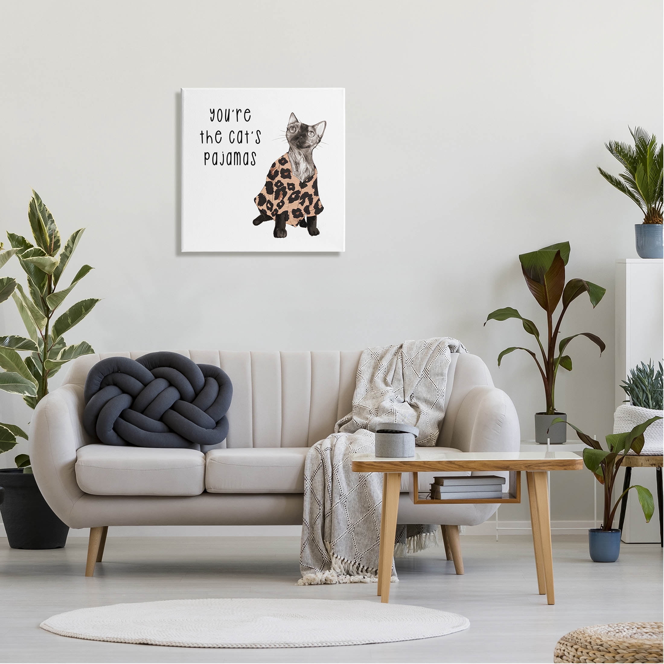 Stupell Industries The Cat's Pajamas Humor Graphic Art Gallery Wrapped Canvas Print Wall Art, Design by Lil' Rue