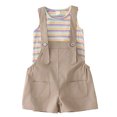 thumbnail image 7 of Easter Outfits for Girls Sleeveless Striped Tank Top and Overalls 2 Peice Summer Outfit Set Dress up Party Outfit 5-6 Years Girl Clothes, 7 of 7