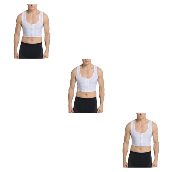 Minnieouse Chaleco adelgazante de nailon para hombre, soporte trasero transpirable portátil, moldeadores de pecho de Color sólido, ropa Type3 NO3