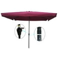 thumbnail image 2 of 6.5x10ft Rectangular Patio Umbrella Outdoor Market Table Umbrellas Waterproof Umbrella with Crank and Push Button Tilt, for Terrace, Backyard, Garden, Courtyard, Swimming Pool, Lawn, Burgundy, 2 of 4