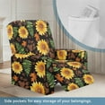 thumbnail image 4 of FUIALDOLG Yellow Sunflower Paw Print Recliner Chair Covers 1 Seater Cover for Recliner Chair, Fall Home Decor 4-Pieces Recliner Slipcovers with Pockets Spandex Fabric Furniture Covers, 4 of 7