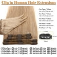 thumbnail image 4 of SEGO Clip in Hair Extensions Human Hair 100% Real Remy Hair 10-24 inch Full Head Thick Hair Pieces Silky Straight Balayage Hair Cleanrance, 4 of 9