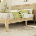 thumbnail image 6 of Llinc Store Queen Size Solid Wooden Bed Frame with Rattan Headboard, Enhanced By Extra Middle Support Feet (Natural), 6 of 6