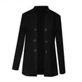 thumbnail image 5 of TrendOFT Womens Casual Blazer Jacket Gold Button Long Sleeve Work 0ffice Blazer Lapel Open Front Jacket Black L, 5 of 7