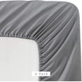 thumbnail image 2 of 2 Pack Fitted Hospital Bed Sheets with Elastic All Around for a Double Brushed Ultra Soft Breathable 100% Microfiber Sheets, 36” x 84” x 12” (Dark Grey), 2 of 9