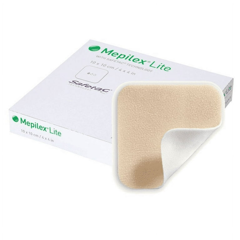 Mepilex Lite Thin Silicone Foam, Sterile Adhesive Bandage, 4 x 4