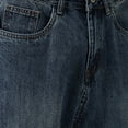 thumbnail image 6 of RYDCOT Men's Loose Fit Straight Leg Carpenter Jeans Baggy Wide Leg Plain Cotton Denim Pants Trousers Dark Blue, 6 of 9