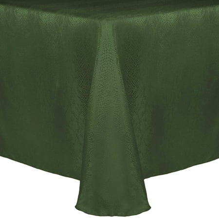 

Ultimate Textile (2 Pack) Damask Kenya 60 x 84-Inch Oval Tablecloth - Home Dining Collection - Snakeskin Jacquard Design Jungle Green