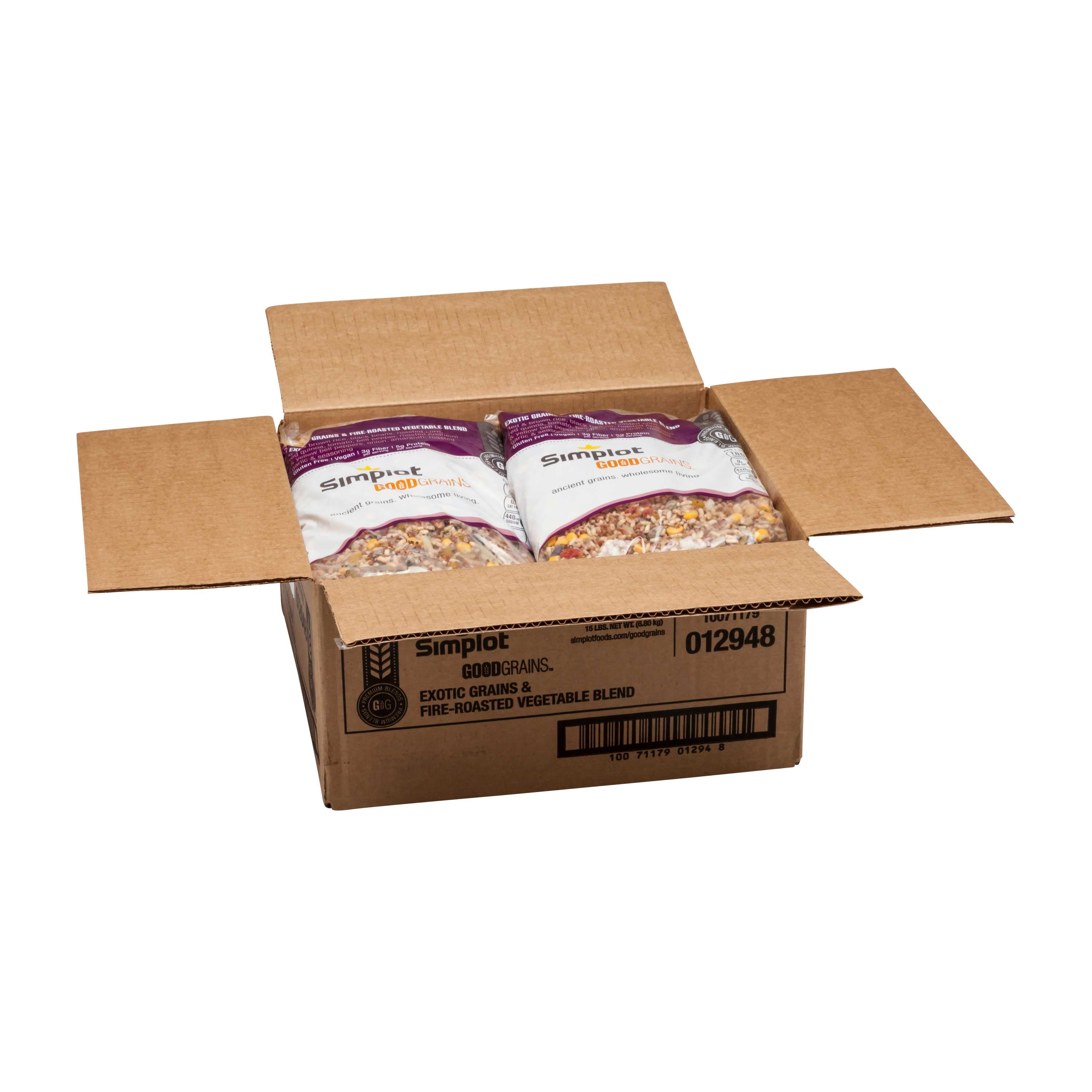 Simplot UpSides Exotic Multigrain and Fire-Roasted Vegetables, 2.5 Pound - 6 per case.