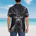 thumbnail image 5 of Haiem Majestic Forest Stag Printed Hawaiian Shirt for Men - Men’s Casual Beach Summer Shirts - Stretch Fabric with Modern Fit-Large, 5 of 7
