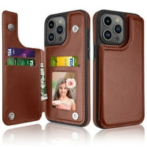 Ebizware for iphone 15 Plus Phone Case, Leather Wallet Case with Credit Card Cash Holder for Women Men Magnetic Folio Flip Kickstand Cover for iphone 15 Plus [Brown]