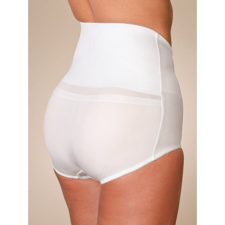 EasyComforts Lower Back Support Brief, Abdominal Shapewear Undergarment,  White, Large