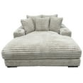 thumbnail image 2 of Benjara Ziv Oversized Cuddler Chaise, Plush Ribbed Beige Polyester Upholstery, 2 of 6