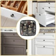 thumbnail image 6 of 4 Pcs Cabinet Handle Drawer Pulls Skeleton Knobs with Screws Square Furniture Office Cabinet Knob Decoration, 6 of 7