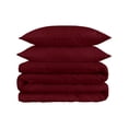thumbnail image 2 of 1200-Thread Count 100% Egyptian Cotton Solid Duvet Cover & Pillow Shams, 3-Piece Duvet Cover Set by Blue Nile Mills – Full/Queen, Burgundy, 2 of 7